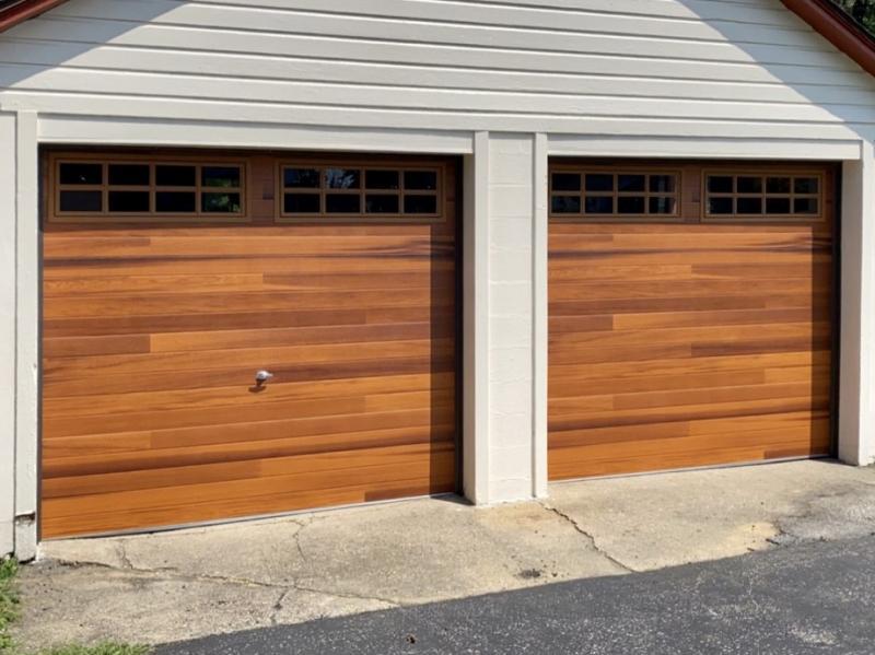 CHI 2357 Plank Cedar Accent Keystone Overhead Door   Cedar Planks 